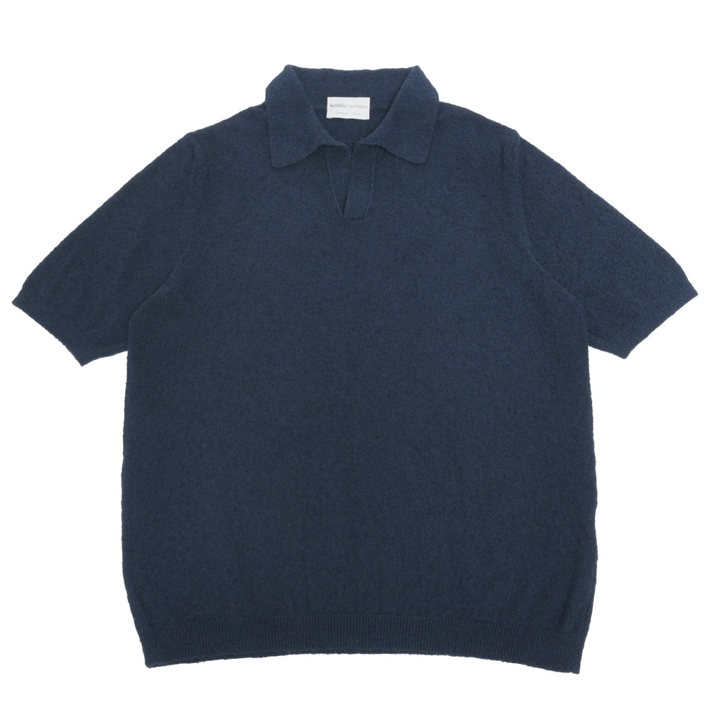 Settefili Cashmere / セッテフィーリ カシミアコットンナイロンパイルソリッドS/Sスキッパーニットポロ RAFORPM  76035000029